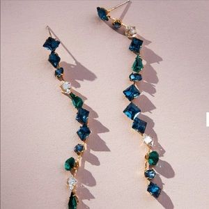 NWT Anthropologie Long Drop Crystal Earrings!